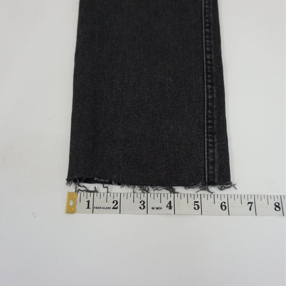 Free People Women's Jeans 24 in waist Black Wash Frayed Hem Girlfriend 24 in - Picture 6 of 8